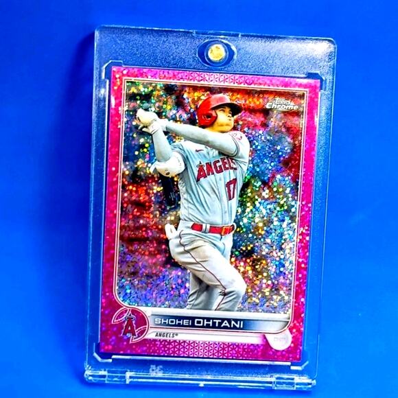 Shohei Ohtani #1 Topps Chrome Pink Speckled Foil 2022 #ed 135/350 - Picture 2 of 10